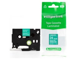 Tape 24mm TZe-755 vit p� gr�n
