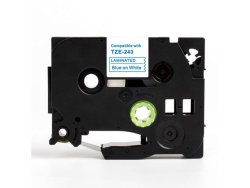 Tape 18mm TZe-243 bl� p� vit