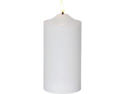 Blockljus STAR T LED Flamme 17cm vit