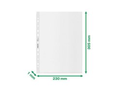 Plastficka A4 recycled klar 0,09mm 100st/fp