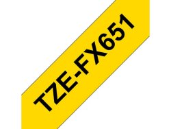 Tape BROTHER TZEFX651 24mm Svart p Gul