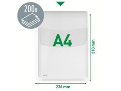 Plastficka A4 PVC 0,17mm med bälg & klaff 5st/fp