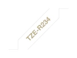Tape BROTHER TZER234 12mm Guld p Vit