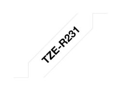 Tape BROTHER TZER231 12mm Svart p Vit