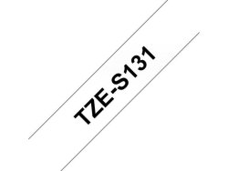 Tape BROTHER TZES131 12mm Svart p Klar