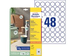 Etikett AVERY papper 30mm vit 480/fp