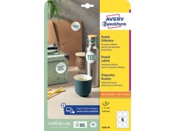 Etikett AVERY papper 80mm vit 60/fp