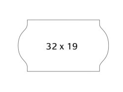 Etikett METO avtagbar 32x19 vit 1000/rl