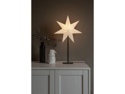Pappersstjrna med metallfot 65cm vit