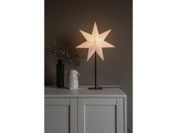 Pappersstjrna med metallfot 65cm greige