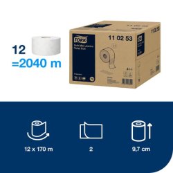 Toalettpapper TORK Pre T2 2-lag 12/fp