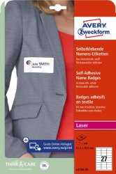 Namnskylt AVERY 63,5x29,6mm 540/fp