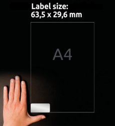 Etikett AVERY 63,5x29,6mm silver 540st/fp