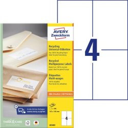 Etikett AVERY 105x148mm 100% �tervunnen 400st/fp