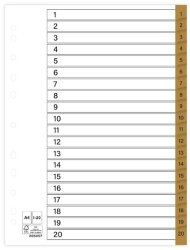 Register plastflik 1-20 brun 10/fp