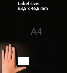 Etikett AVERY Avtagb 63,5x46,6 540/fp