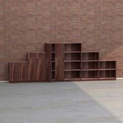 3xA4-hylla 800x400x1320 mm valnt