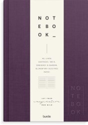 Ant.bok BURDE A5 textil linjerad lila