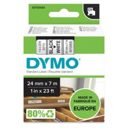 Tape DYMO D1 24mm svart p� vit