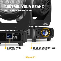 BeamZ MHL1912 Movinghead wash med 19x 12W LED, zoom, 3 LED-zoner