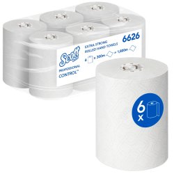 Handduk Scott Controll extra stark p rulle, vita, 300m/rl, 6rl/fp