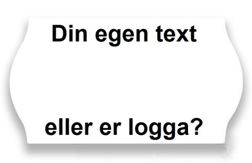 Prisetikett 26x16 G2, vit med eget tryck i 1-frg