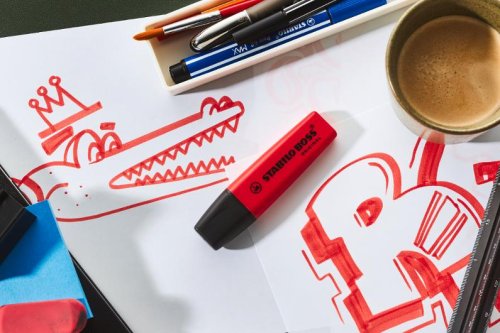 �verstrykningspenna STABILO BOSS ORG r�d