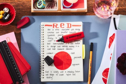 �verstrykningspenna STABILO BOSS ORG r�d