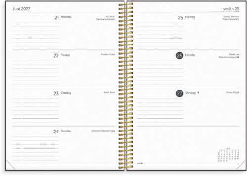 Kalender Organizer & Notes vinr�d 26/27