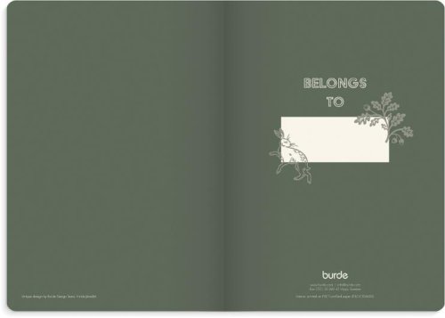 Ant.bok BURDE Deluxe A5 linj smooth gr�n