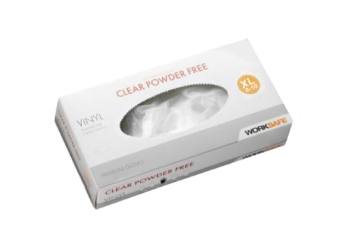 Vinylhandskar Worksafe, puderfri, klar, 100st/fp XL