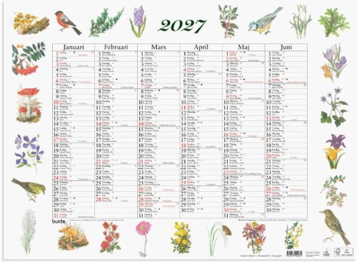 V�ggkalender Stora Naturalmanackan 2027