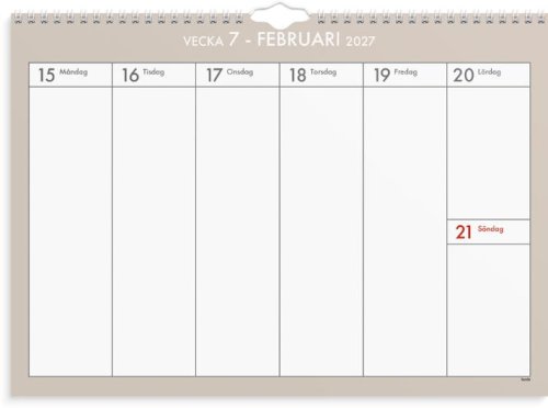 V�ggkalender Veckoplan 26/27
