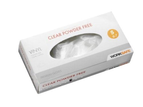 Vinylhandskar Worksafe, puderfri, klar, 100st/fp S