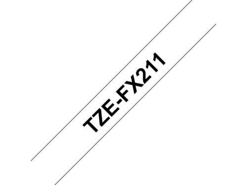 Mrkband/tape BROTHER TZeFX211 6mm x 8m svart/vit