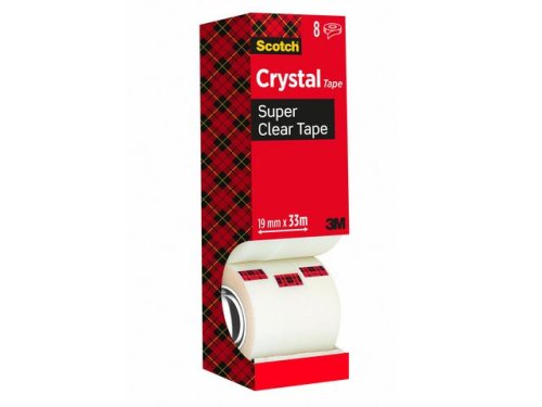Kontorstejp 19mm x 33m SCOTCH crystal 7+1rl på köpet
