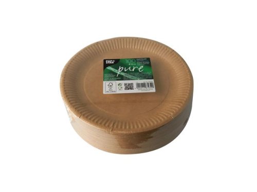 Tallrik PURE papper 230mm brun 100/fp