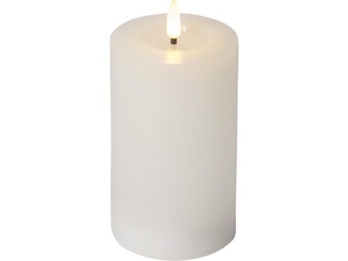 Blockljus STAR T LED Flamme 15cm vit