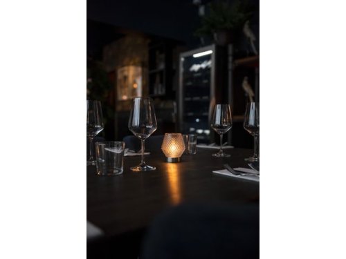 Ljuslykta KONSTSMIDE LED 10x11cm glas