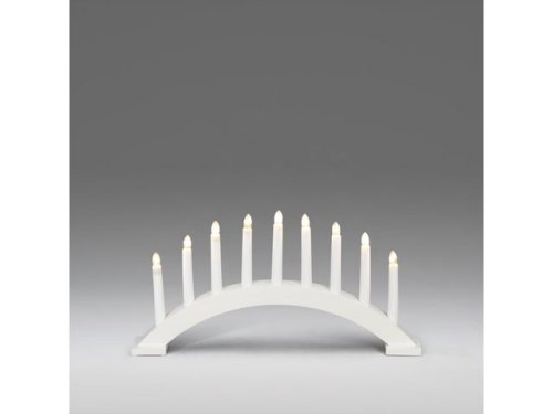 Elljusstake 9 ljus 49x26cm tr vit