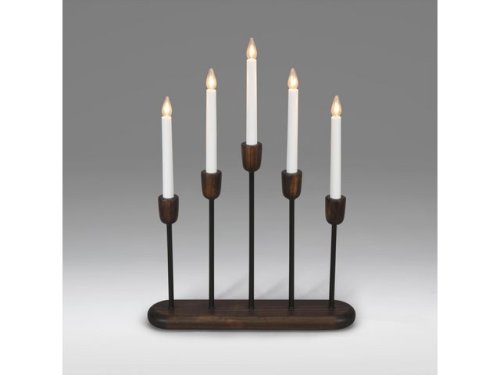 Elljusstake 5 ljus LED 38x53,5cm svart
