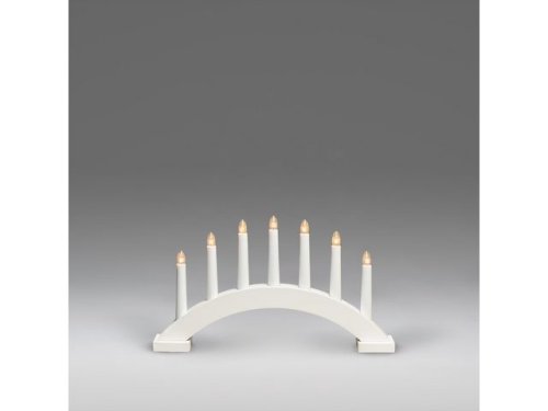 Elljusstake 7 ljus 39x23cm tr vit