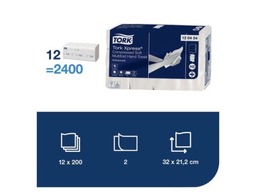 Handduk TORK Adv H2 Xpress Komp. 2400/fp