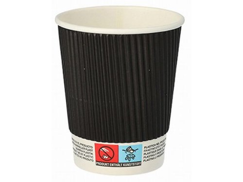 Pappersbgare PAPSTAR ripple svart 20cl