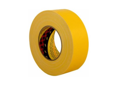 Textiltejp plastbelagd 50m x 25mm gul