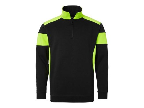 Sweatshirt halfzip 222 sv/fluor. gul XS