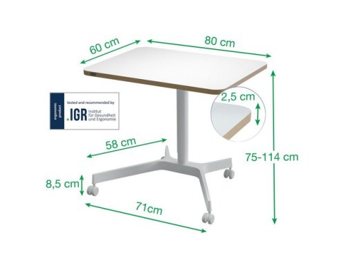 Bord LEITZ  Ergo hj och snkbart vit