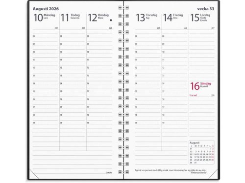 Kalender Interplano II 2026 plast svart