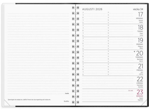 Liten Veckokalender 2026 svart