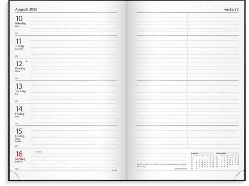 Kontorskalender 2026 svart